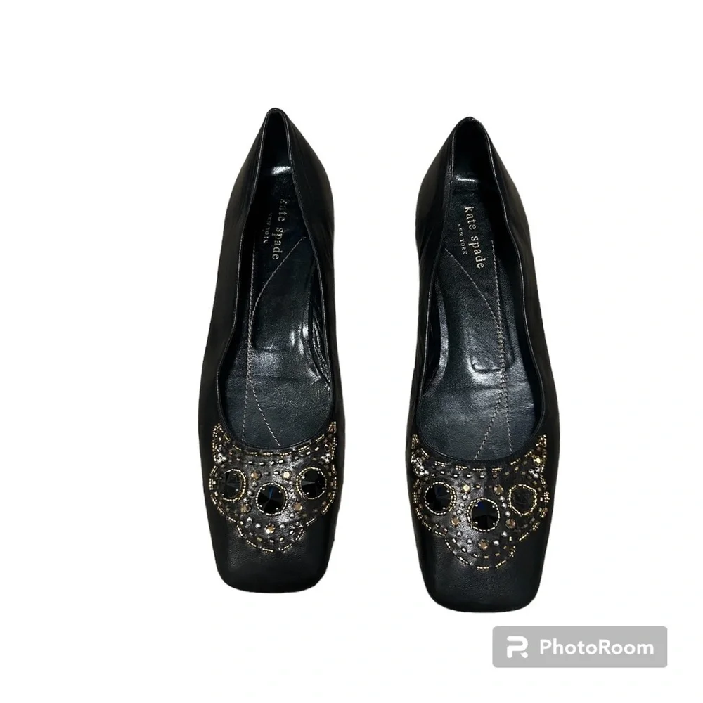 Kate Spade New York leather Jewelled Flats Size 9